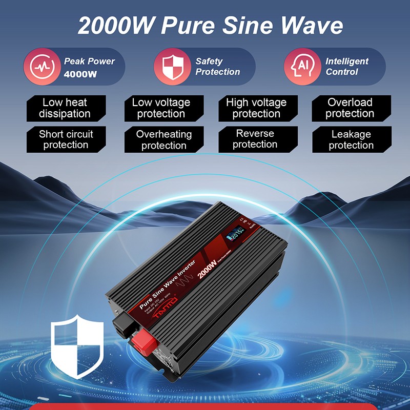 Tianmo 2000W Pure Sine Wave Inverter Wired Remote Control