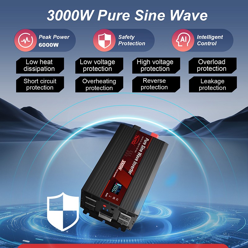 Tianmo 3000W Pure Sine Wave Inverter Wired Remote Control 