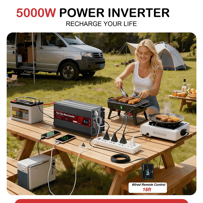 Tianmo 5000W Pure Sine Wave Inverter Wired Remote Control