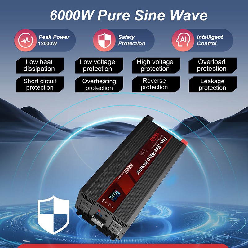 Tianmo 6000W Pure Sine Wave Inverter Wired Remote Control